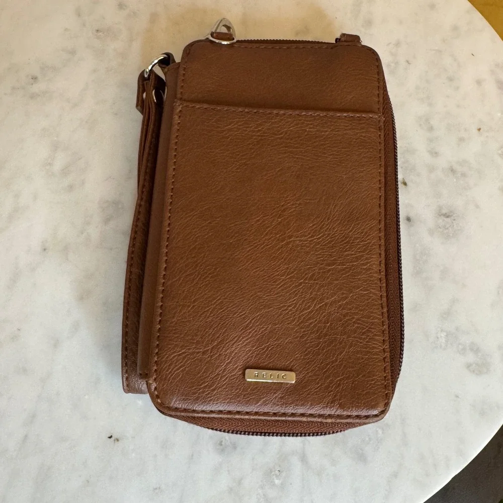 Wristlet Wallet‎ Clutch Organizer Zip Around Purse Brown